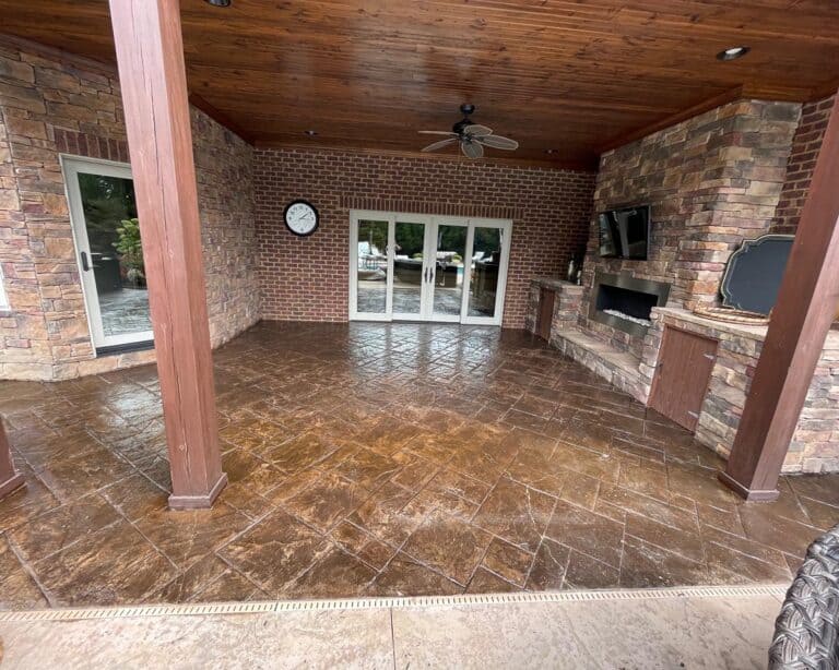 concrete cleaning and sealing outdoor living space